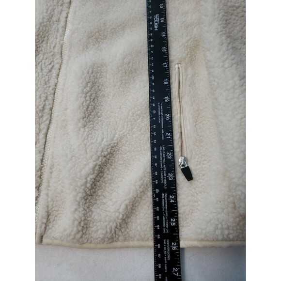 Womens Old Navy Cream Fleece Jacket PREOWNED, SIZE L Lined w/3-pockets - Picture 6 of 8